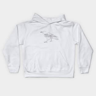 Crow lineart Kids Hoodie